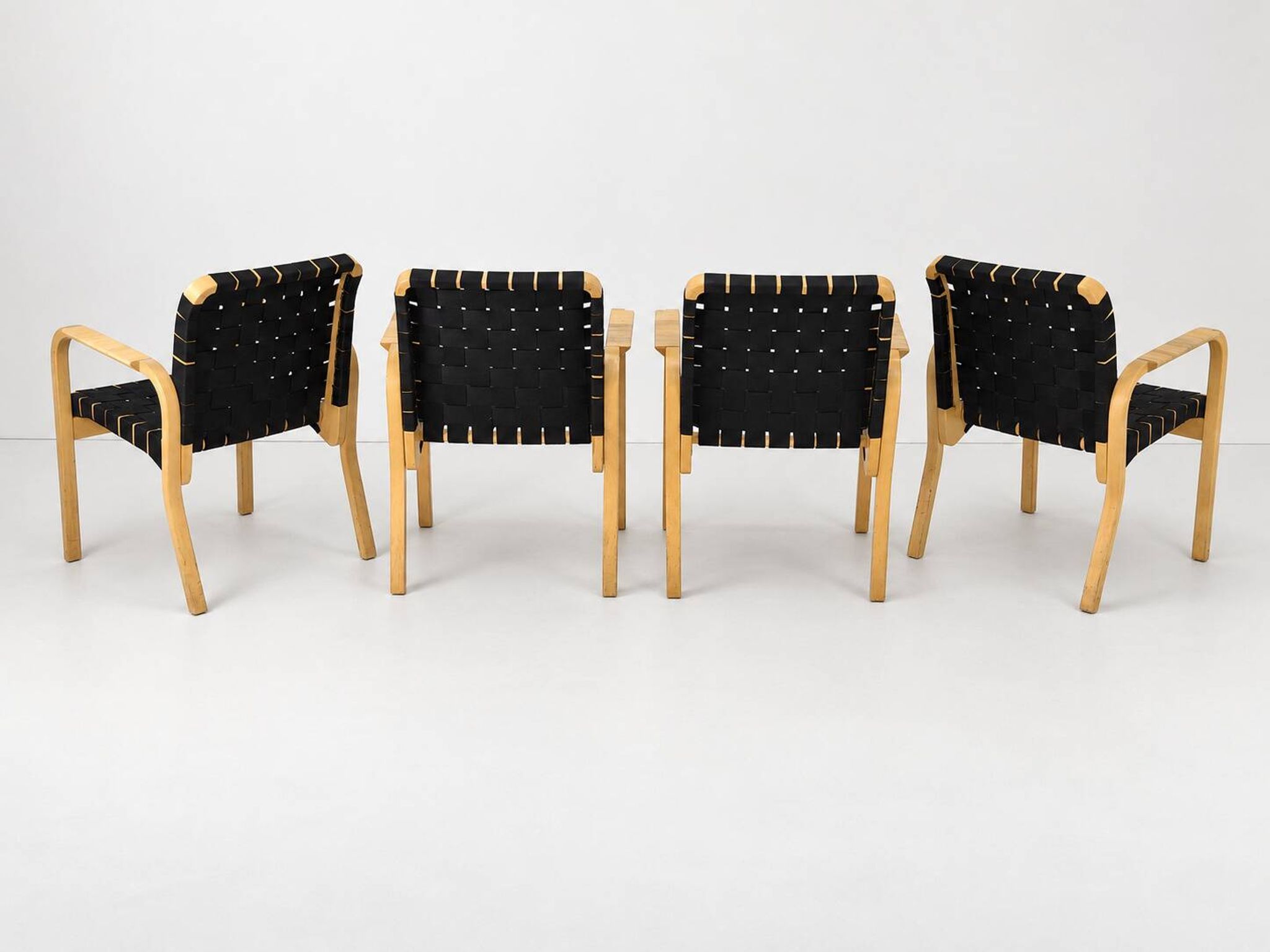 Model 45 Lounge Chairs by Alvar Aalto for Artek, 1970s, Set of 4