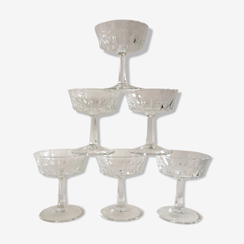 Lot de 6 verres à vin art deco