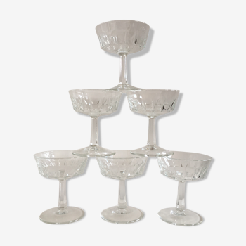 Set of 6 art deco wine glasses