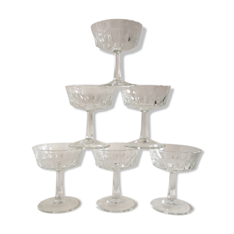 Set of 6 art deco wine glasses