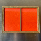 Double cadre photo en laiton doré couleur métal 14,5 cm x 10,5 cm