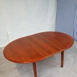 Danish teak round extending dining table