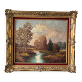 Bucolic landscape signed