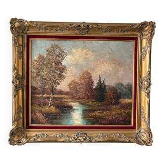 Bucolic landscape signed