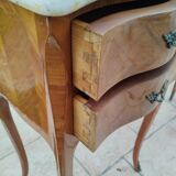 Pair of Louis XV style bedside tables with marble top