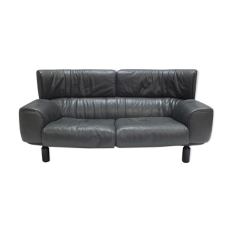 Bull 2-seater leather sofa by Gianfranco Frattini for Cassina 1987