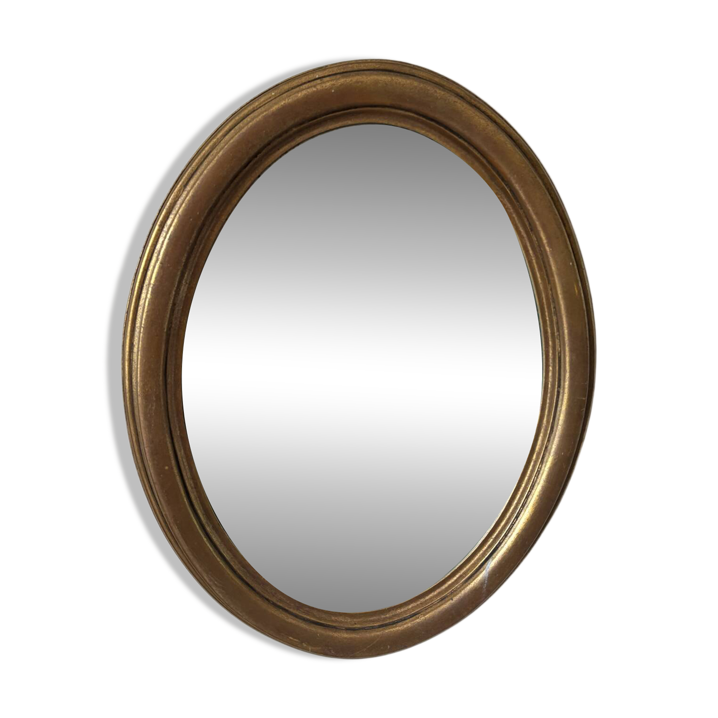 Miroir ovale Glace Saint Gaubin encadré doré à la feuille d’or