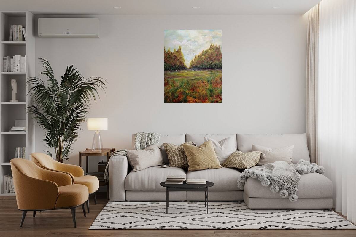 Tableau paysage original signé avec certificat d'authenticité
