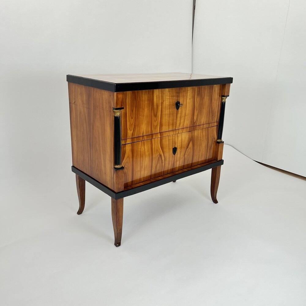 Biedermeier Chest of Drawers in Ebonized & Gilded Cherry Wood, Franconia, 1820s