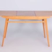 Restored Midcentury Oak Extendable Dining Table, Revived Polish, Czechia, 1950s