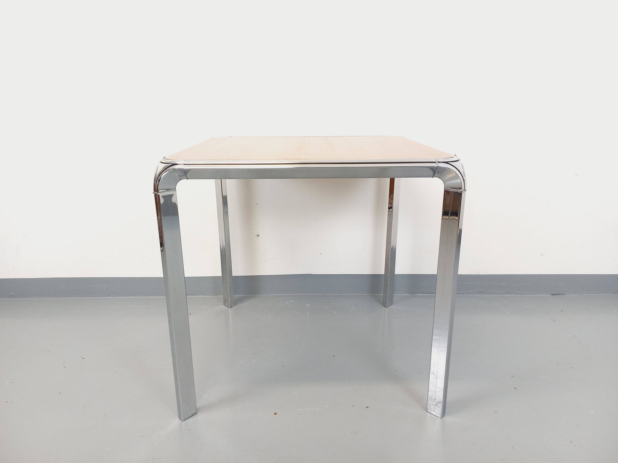 Pierre Paulin vintage square dining table in rosewood and metal