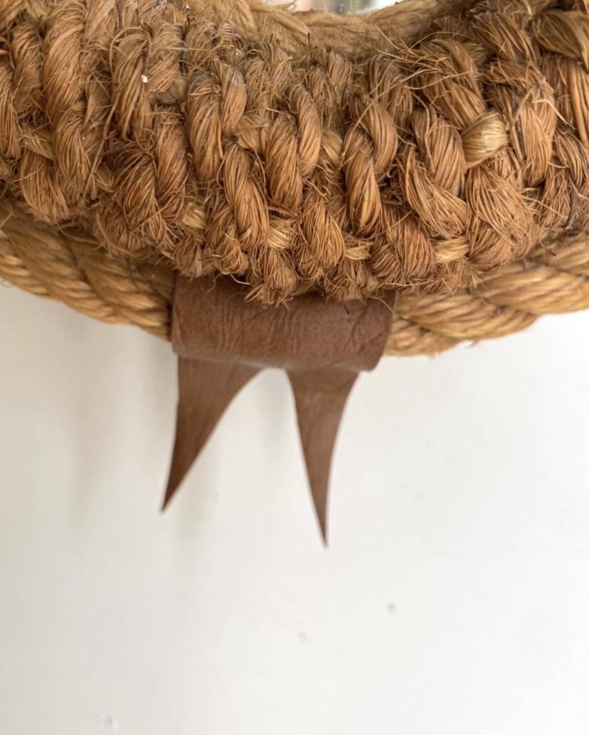 Mirror with rope and hemp from the 1960s.