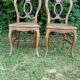 Pair of solid oak chairs with caned seats - 1930s