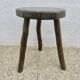 Brutalist stool in solid wood