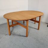 Beech dining table with extensions, 80s
