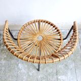Chaise vintage en rotin par Dirk van Sliedregt pour Gebroeders Jonkers Noordwolde
