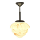Art Deco pendant lamp with marbled glass shade