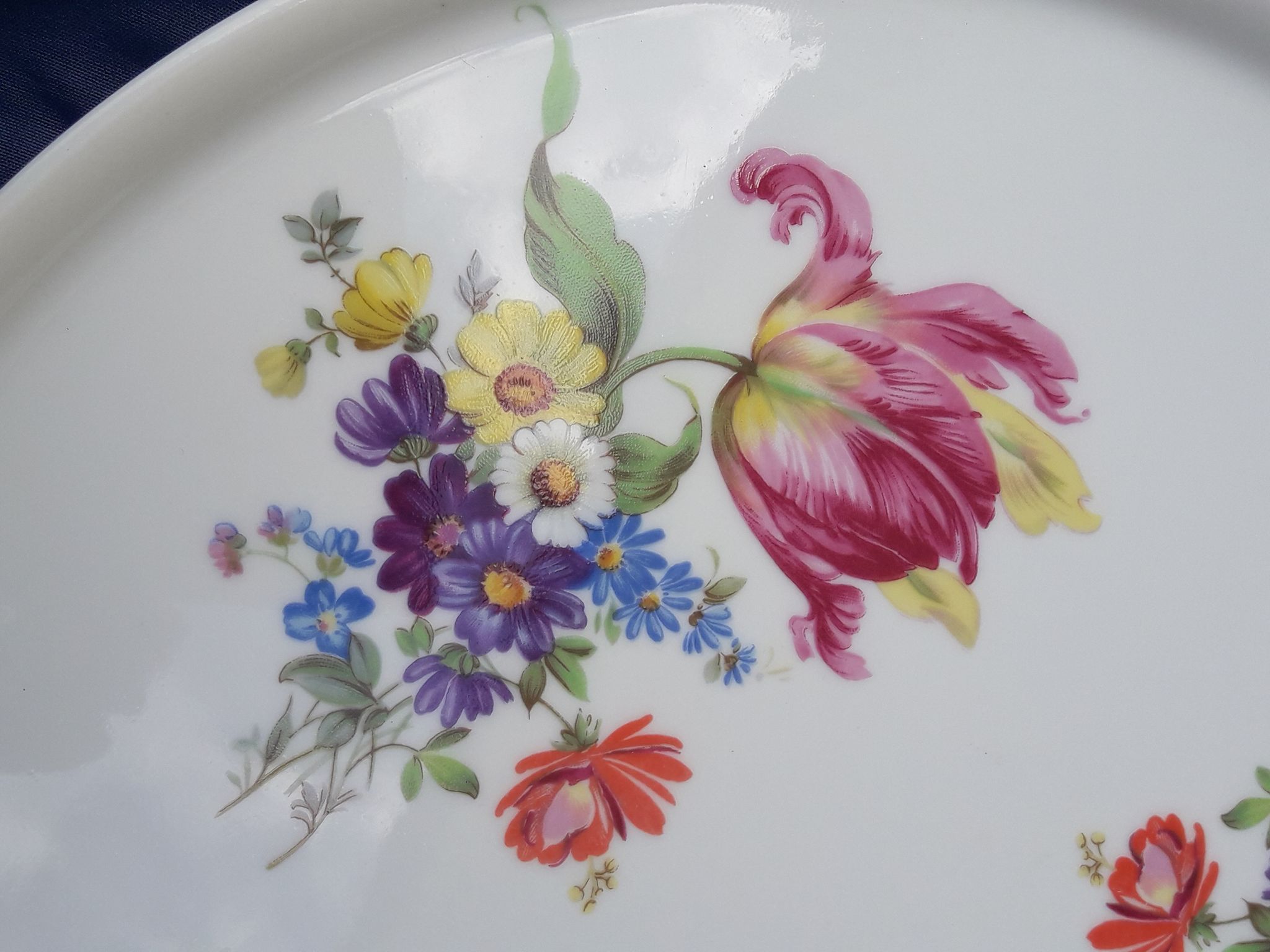 Plat à tarte en porcelaine de Chauvigny Diam 31 cm
