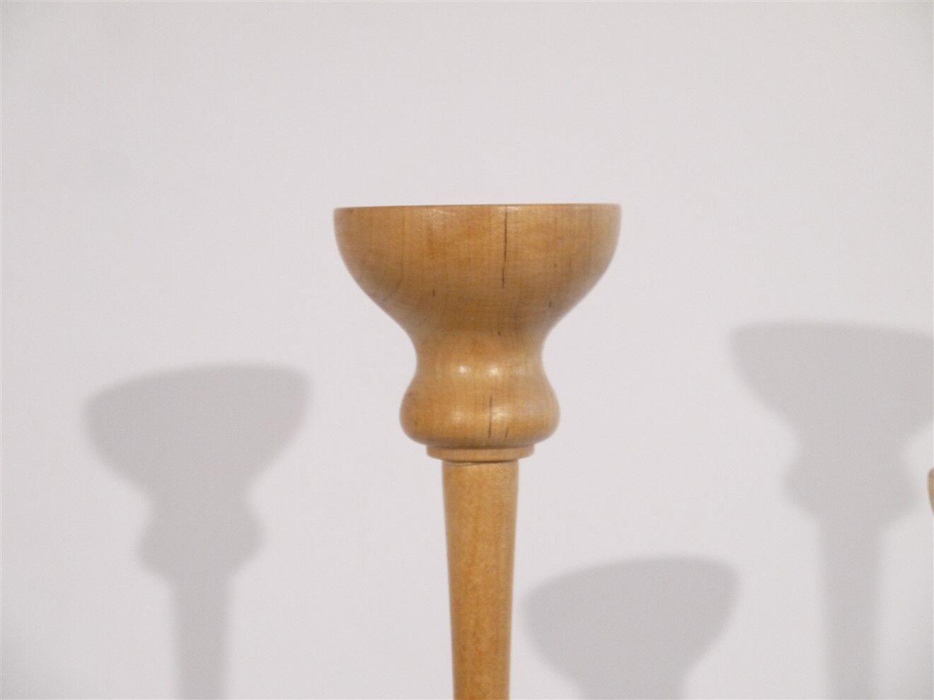 Set of Scandinavian wooden candle holders 1960