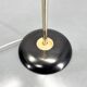 1950s Brass & Glass Adjustable Floor Lamp with Wooden Detail