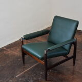 Fauteuil en palissandre & simili cuir modèle 112 par Leolux, années 1960