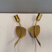 A set of "tulip" wall lamps in golden colored metal. Danish 1970-80s