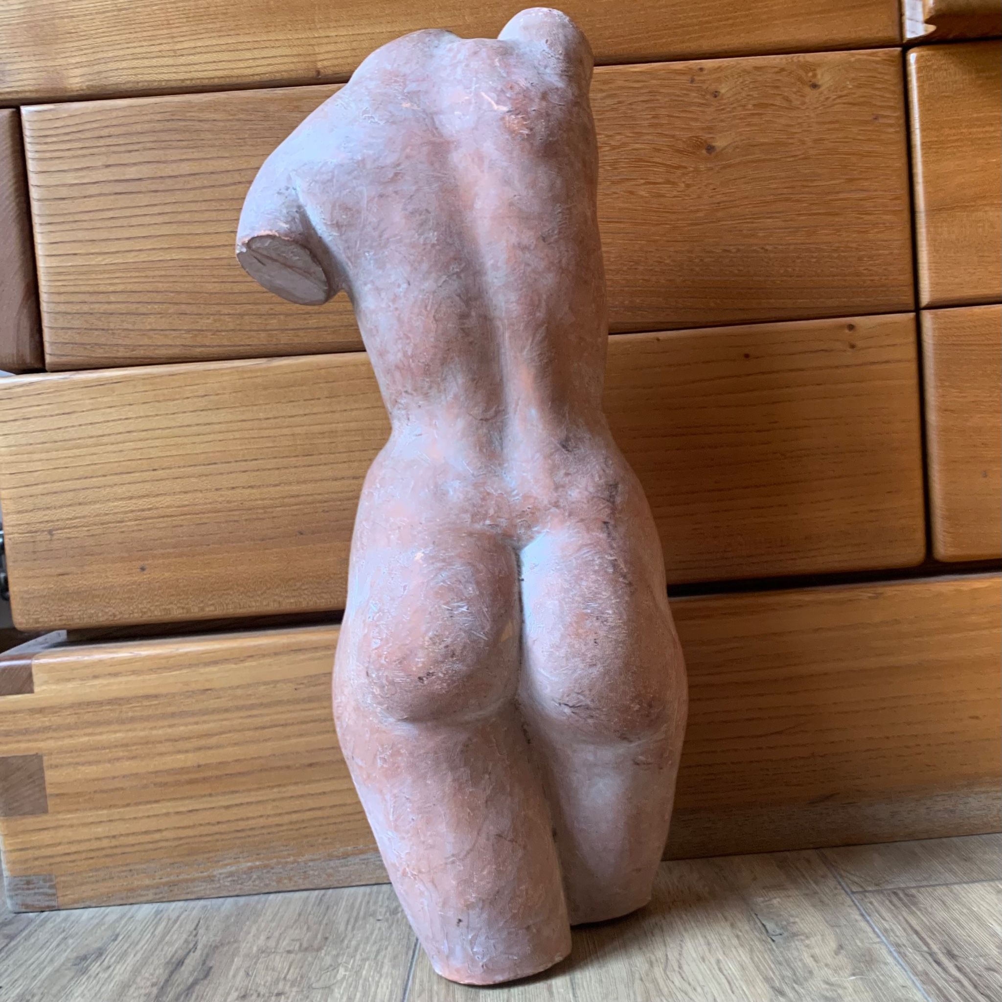 Female nude sculpture in terracotta signed Jean Portal.