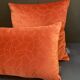 Duo of rust velvet cushions 50x50/40x58 cm