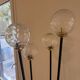 Vintage Grand Floor Lamp 4 Lights - Black Metal, Brass & Glass Globes