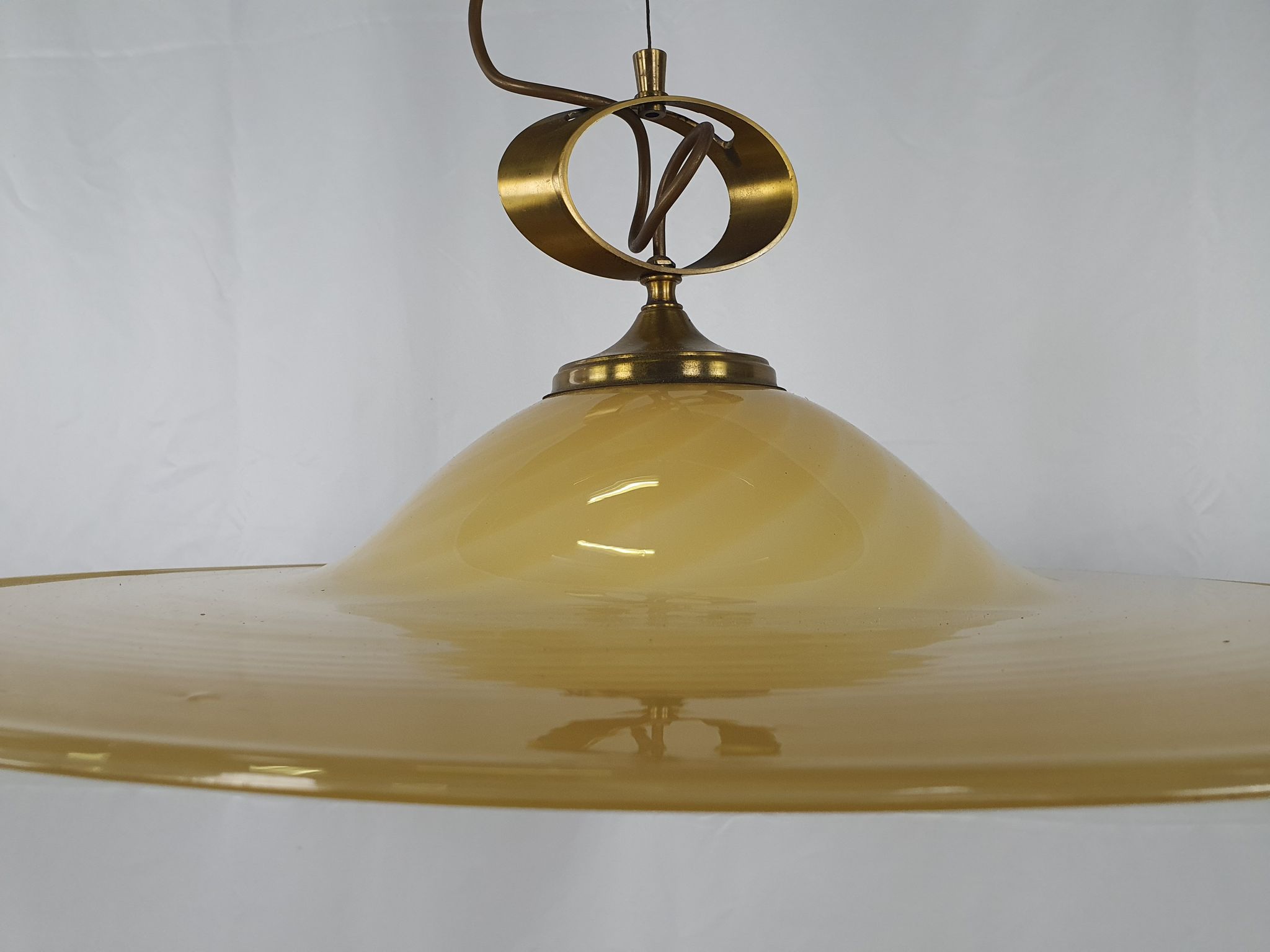 Lustre en verre de Murano et laiton avec double support