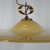Lustre en verre de Murano et laiton avec double support