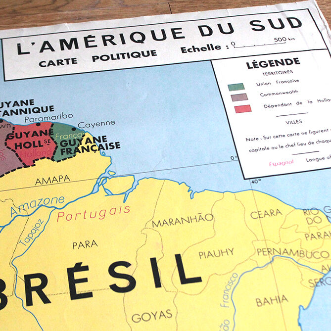 School map - Political South America and USSR