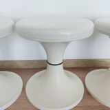Set of 3 white tam tam stools