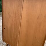 Armoire rotin et pieds compas 1960