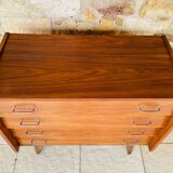 Vintage walnut commode with tapered legs circa 1950s