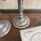Antique silver-plated metal candlesticks