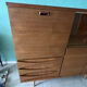 Scandinavian style furniture, brand "eros" in blonde teak, around 1960.