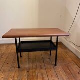 Side table / end table in wood and old metal