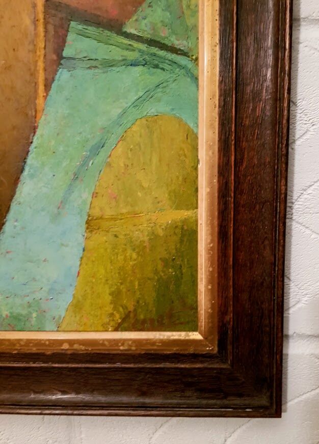 Abstract Painting on board, framed, circa 1970s