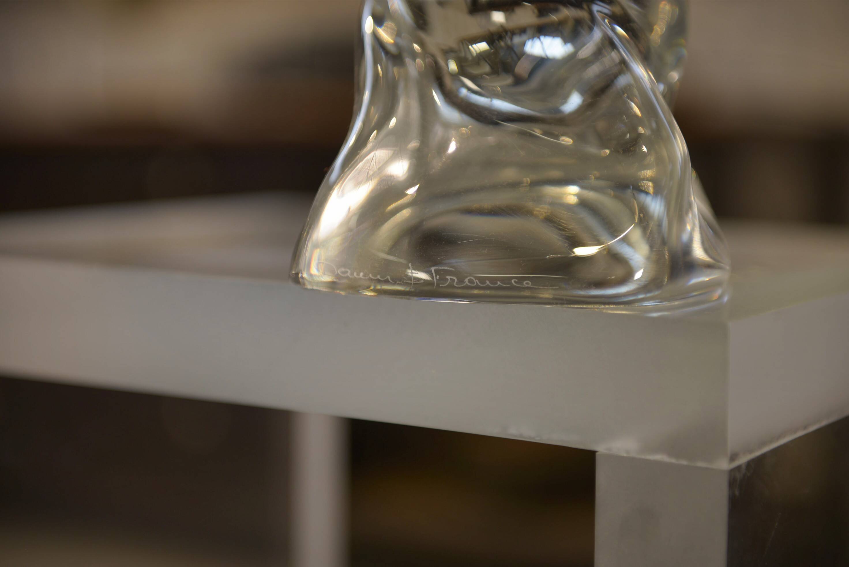 Crystal candlestick by Daum Nancy France 1970s