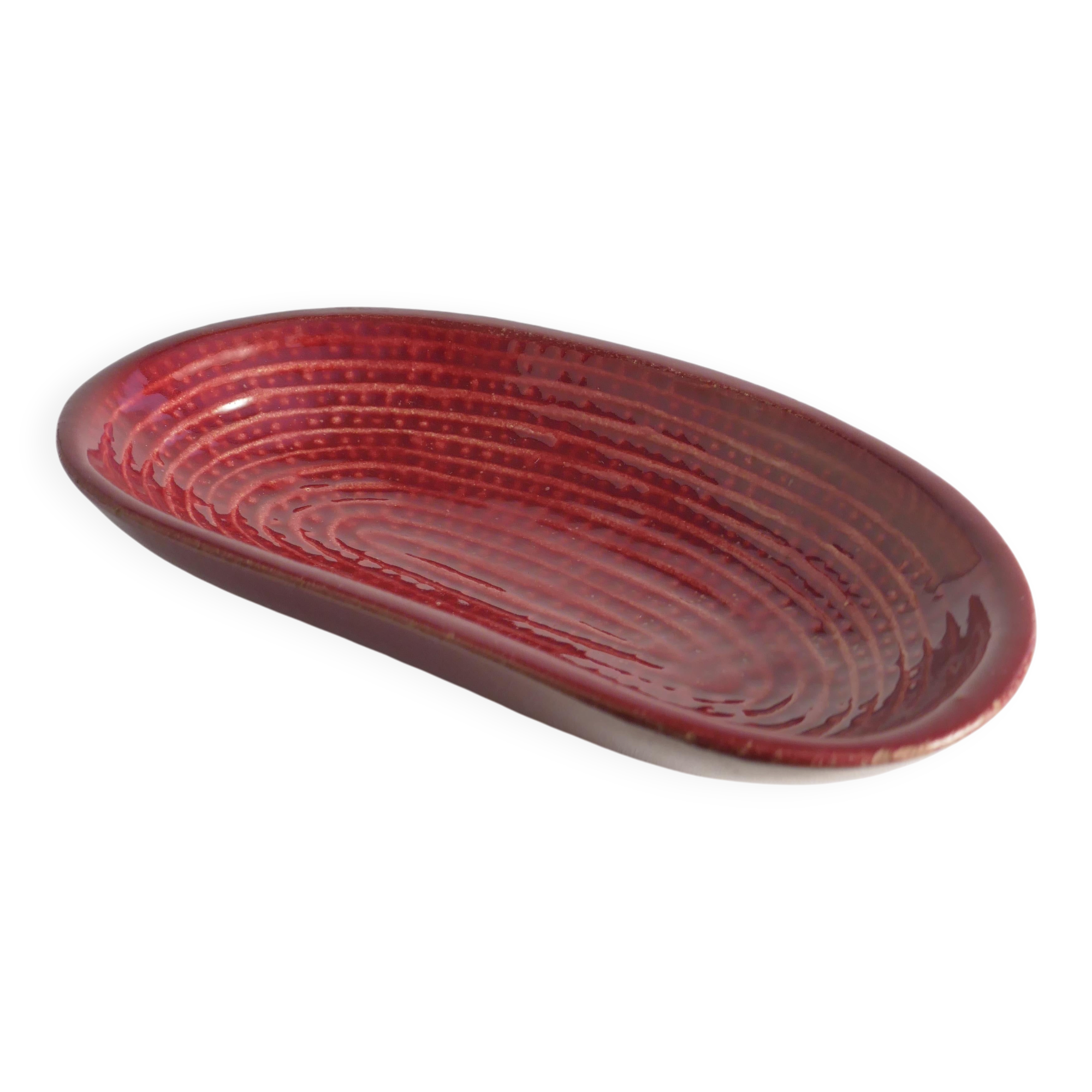 Merlot Red Stoneware Organic Shaped Bowl by Andersson & Johansson, Höganäs