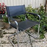 Vintage armchair in black leather