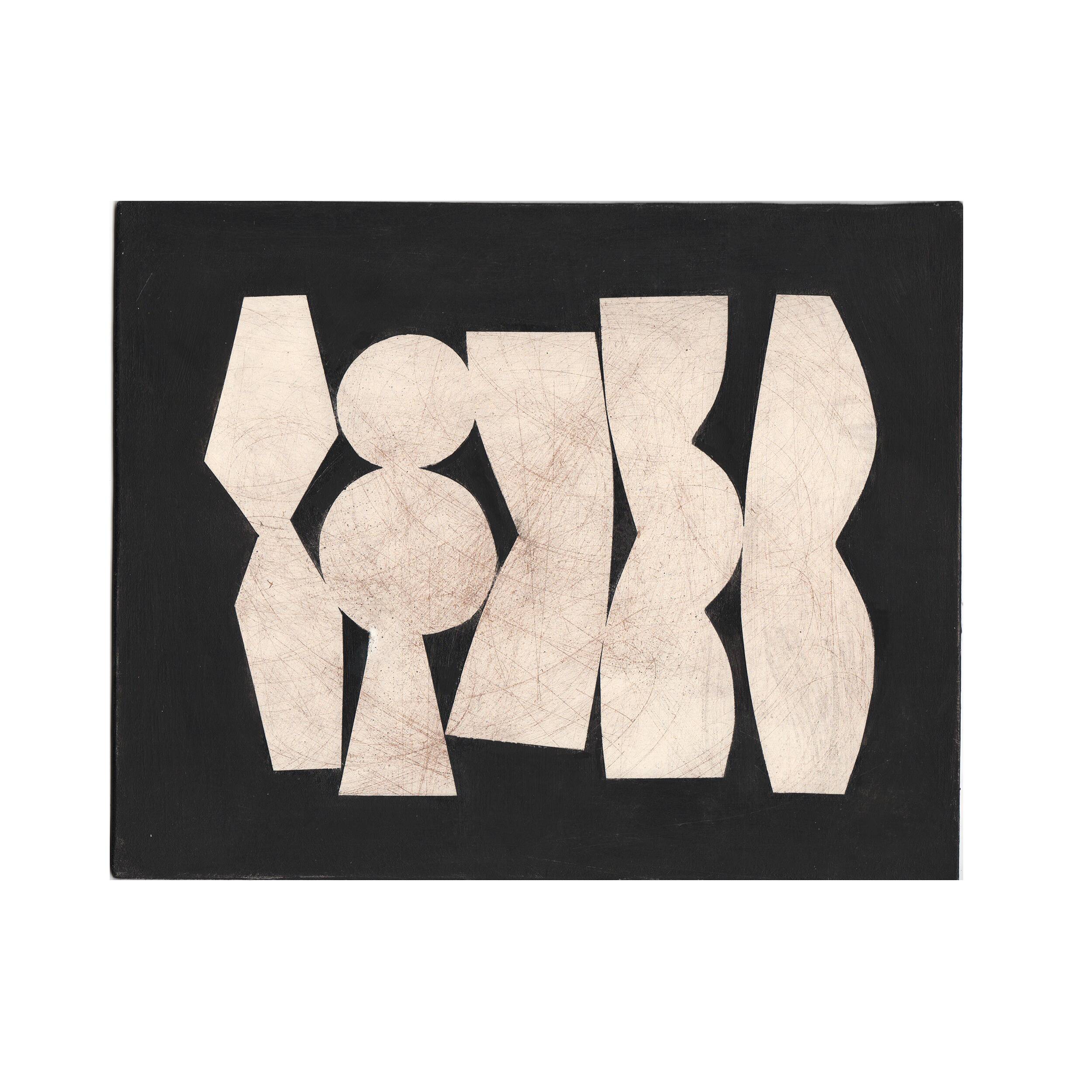 Abstract painting on panel - painting B85 signed Eawy