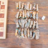 Beech wood chess board, new, with pieces in original box