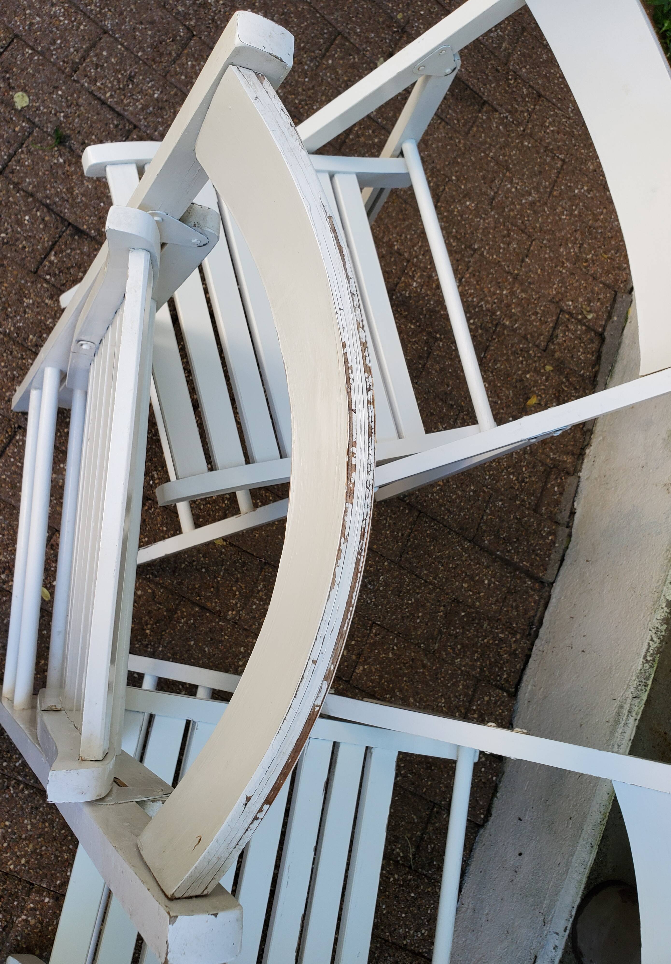 4 folding chairs made of 70's wood