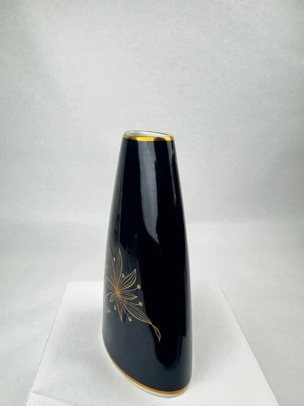 Weimar Porzellan Vase Echt Kobalt 15.5 cm | 24K Gold Vintage RDA