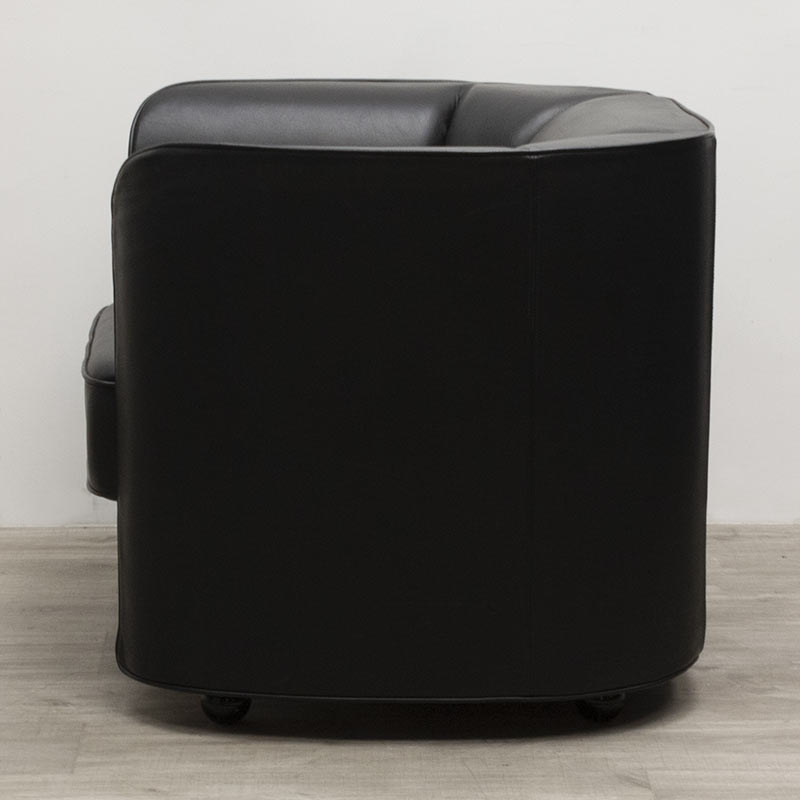 Fauteuil cabriolet Arfa en cuir noir