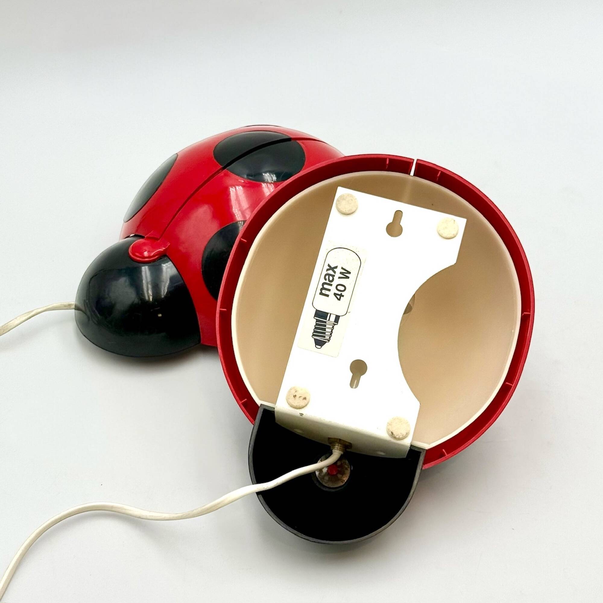 Pair of Lucinelle Ladybug Lamps by Vitrac – Wall/Table, 1970s France