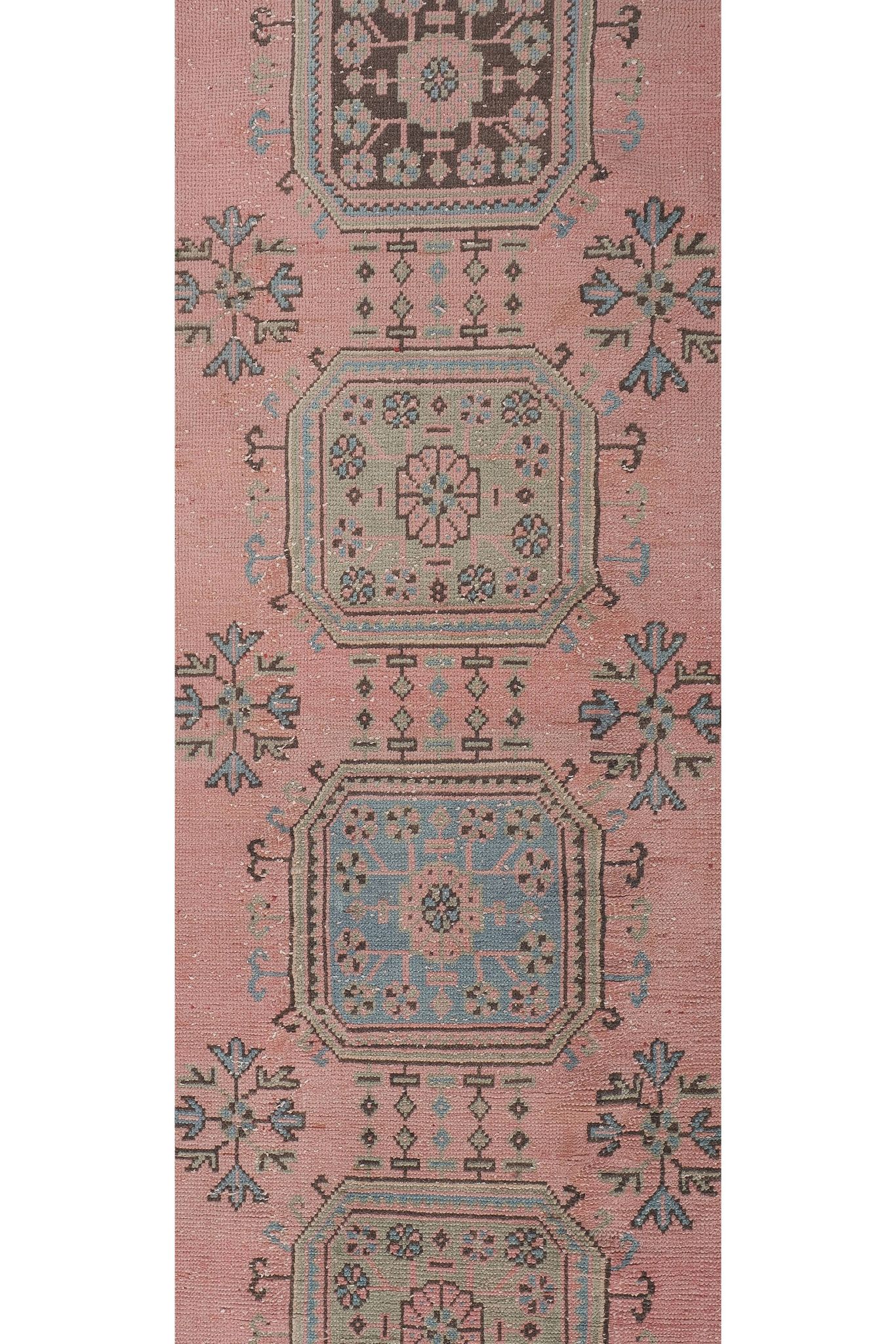 Tapis vintage turc de oushak tissé à la main 79x664 cm