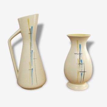 Pair of modernist vase ceramic around 1950